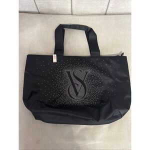 NWT $59 Victoria Secret Tote Bag Glimmer Holiday 2024 Bling Diamante Graphic